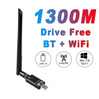 WiFi USB 3.0 Adapter 1300Mbps Dual Band 2.4GHz/5GHz Wifi Network Card Wireless Bluetooth 5.0 Usb Receiver For PC Desktop Laptop  USB Network Adapters