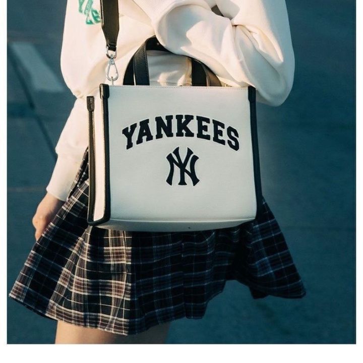 mlb-official-ny-new-ny-large-letter-casual-all-match-portable-horizontal-version-tote-bag-commuter-tote-bag