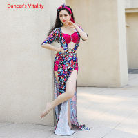 Belly Dance ชุดเครื่องแต่งกายสำหรับสตรี Belly เต้นรำพิมพ์ Shaabi Performance ชุดเสื้อผ้า Baladi Practice Robe Oriental ชุด...