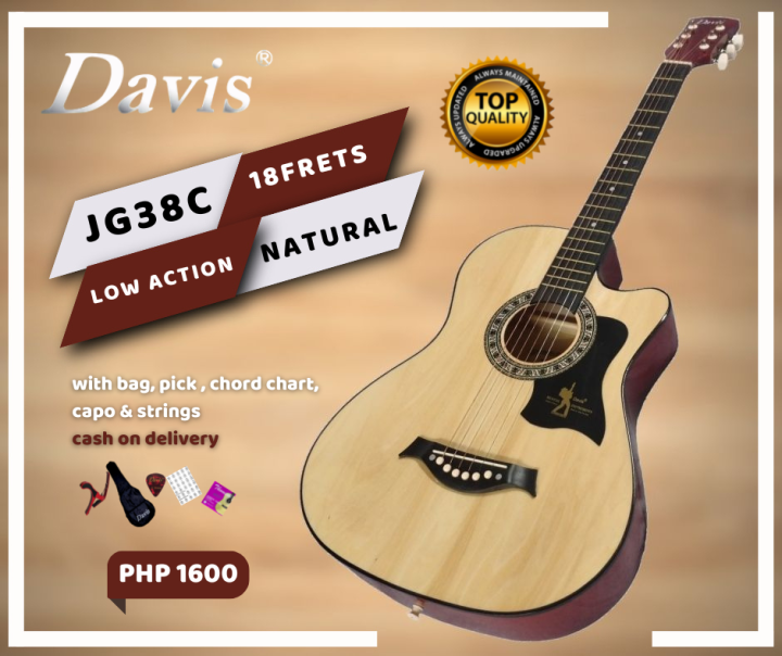 Davis Acoustic Guitar with Capo & Strings Lazada PH