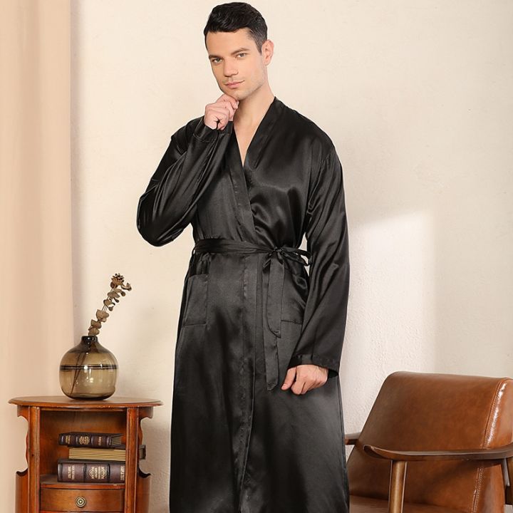 xiaoli-clothing-ขนาดใหญ่-nightgown-ซาตินผู้ชายชุดนอนเสื้อคลุมอาบน้ำที่มีคุณภาพสูงชุดนอนชุดชั้นในชุดนอนผ้าไหมชายนอนท็อปส์เสื้อคลุม4xl-5xl