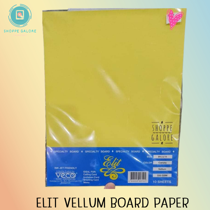ELIT COLORED VELLUM BOARD PAPER BOARD PRINTER PAPER SPECIAL PAPERS