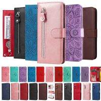 Flip Leather Case For Oppo Realme C25 C25S 25Y C31 C35 C55 V11 Card Wallet Phone Book Cover Zipper Solid Color Embossing Housing