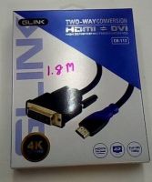 GLINK CB-112 สายแปลง HDMI เป็น DVI ยาว 1.8M สายถักหนาอย่างดี ส่งสัญญาณภาพคมชัดสูงสุดถึง 4K เร็ว แรง และเสถียร