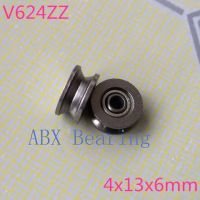 20pcs V624ZZ 624V 624VV V624 624ZZ 624 V groove ball bearing 4x13x6mm embroidery machine pulley bearing 3D printer carbon steel