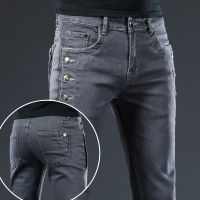 【YD】 2023 Brand Men Jeans Denim Designer Elastic Straight Stretch Trousers for