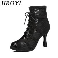 2022 HROYL Dance-Shoes Women Girls Latin Salsa Tango Ballroom Dancing Shoes Ladies Soft Bottom Modern Dance Shoes Professional