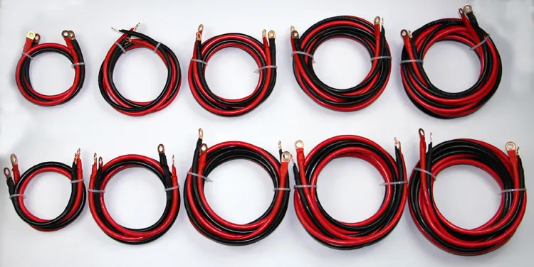 2AWG 35mm2 Battery Connection Cable Red and Black Copper Wire with Lugs for  UPS,Inverter, Battery Series Parallel Connect