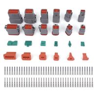 1 Set DT Series Connector Kit 2 3 4 6 8 12 Pin Connector Automotive Electrical Connector With Size 16 Stamped Contacts Electrical Connectors