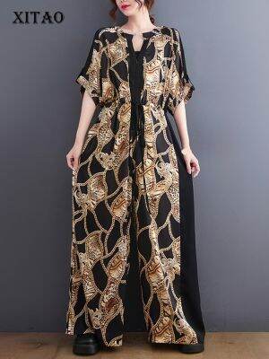 XITAO Jumpsuits Casual Print Women Bandage Jumpsuits