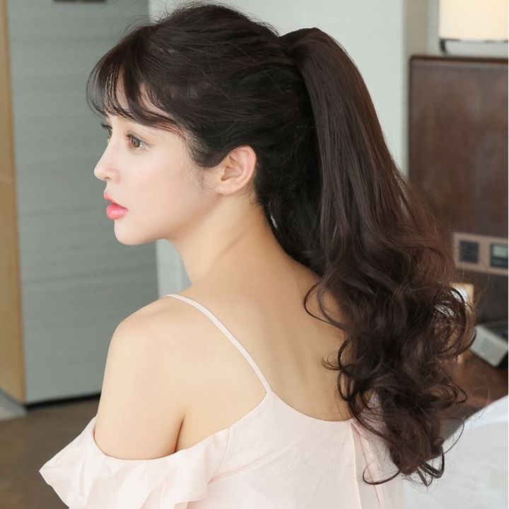 2023ใหม่คลิปหางม้าเป็นลอนต่อผม-fluffy-wave-curly-วิกสวยหรูเกาหลียาววิกผมลอน-hairpiece-tie-หางม้าสำหรับสุภาพสตรีสาวสมจริงสะดวก-horsetail-วิกผมแบบแพต่อต่อผมคลิปเป็ดติดล้อ