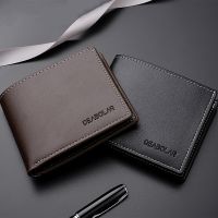 Hot Sale New Mens Wallet Casual Two-fold Short Horizontal Mens Wallet PU Solid Color Mens Open Coin Purse Luxury Brand Wallet Wallets