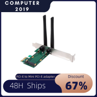 Wireless Card WiFi Mini PCI-E Express to PCI-E Adapter with 2 Antenna External for PC