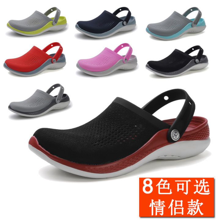 new-style-kluoge-รองเท้าเจาะรูสำหรับผู้ชายรุ่นที่สองรองเท้าชายหาดสวมใส่ด้านนอกรองเท้าแตะปิดหัวรองเท้าแตะผู้หญิง