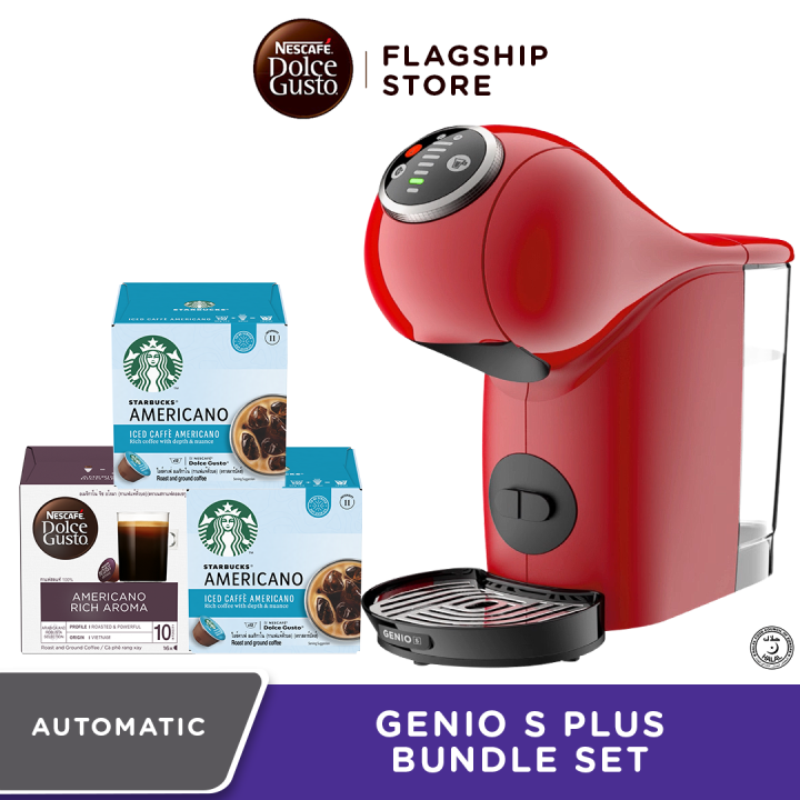 [Exclusive Set] NESCAFÉ® Dolce Gusto® RED Genio S Plus Coffee Machine + [Pack of 3] NESCAFÉ