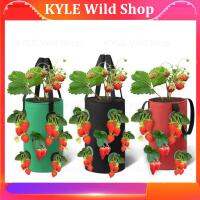 KYLE Wild Shop 3 Gal 12 Holes Strawberry Grow Pot Bags Plants Flower Tomato Growing Garden Wall Hanging Vegetable Root Planting Her