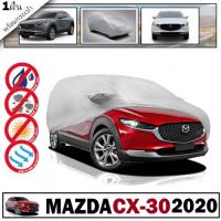 ผ้าคลุมรถ ผ้าคลุมรถยนต์ กันฝน กันแดด กันฝุ่น สำหรับ MAZDA CX-30 2020-2023  สีเทา 1ผืน พร้อมกระเป๋า