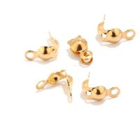 ❀ 120pcs Stainless Steel Gold Crimps Beads Ball Chain Connector End Clasp 2.4-3mm DIY Necklace Bracelets Jewelry Accessories