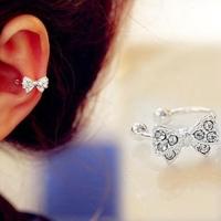 เครื่องประดับแฟชั่นสตรีต่างหูคลิปโบว์คริสตัล rhinestone