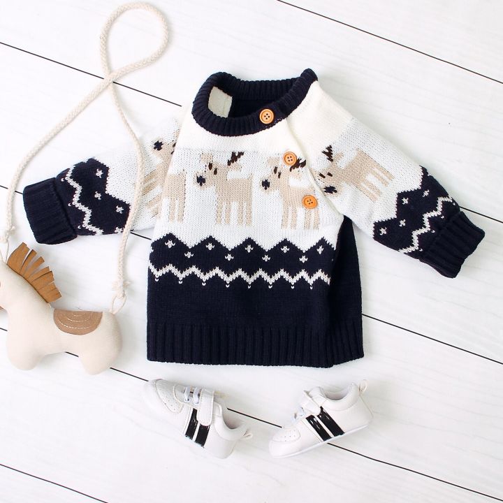 christmas-children-girls-boy-knitted-cartoon-sweater-round-neck-long-sleeve-loose-sweater-with-elk-pattern-for-spring-and-winter