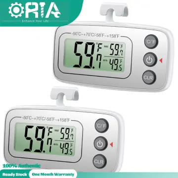 ORIA Refrigerator Thermometer, Upgraded 2 Packs Digital Freezer