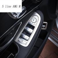 Car-Styling Cover Trim Window Lift Button Switch Sequin Stainless Steel Interior Bright For Mercedes Benz New C Class W205 GLC