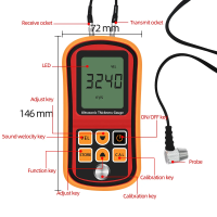 เกจวัดความหนาของอัลตราโซนิค GM100โลหะขนาด1.2ถึง200มม. ท่อเครื่องทดสอบความหนาสีรถยนต์เหล็กหนาเครื่องมือวัดปิด35%