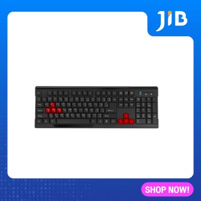 KEYBOARD (คีย์บอร์ด) NUBWO NK-015 QUIET (BLACK-RED) (RUBBER DOME) (EN/TH)