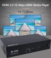 3D 4K 60HZ HDMI 2.0 10ช่องตัวฉายวีดีโอร้านขายแผ่นดิสก์ USB แฟลชตัวแยกเครื่องเล่นสื่อหลากหลาย1X10 1 In 10ออก HDR 10