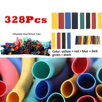 164/328pcs Heat Shrink Tube Kit Shrinking Assorted Polyolefin Insulation Sleeving Heat Shrink Tubing Wire Cable Electrical Circuitry Parts