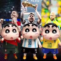 Crayon Shin-chan Cosplay Lionel Messi Neymar CR7 Action Figure Model Dolls Toys For Kids Gifts Car Ornament