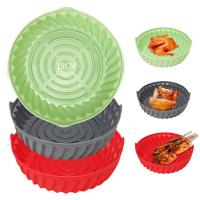 Air Fryer Oven Baking Tray Fried Chicken Basket Mat Reusable Silicone Air Fryers Liner NonStick Cake Baking Tray Pastry Mold