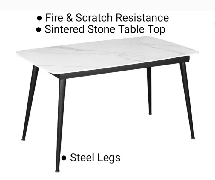 Sintered Stone Top Dining Table For 6, Do Marble Tables Get Scratched