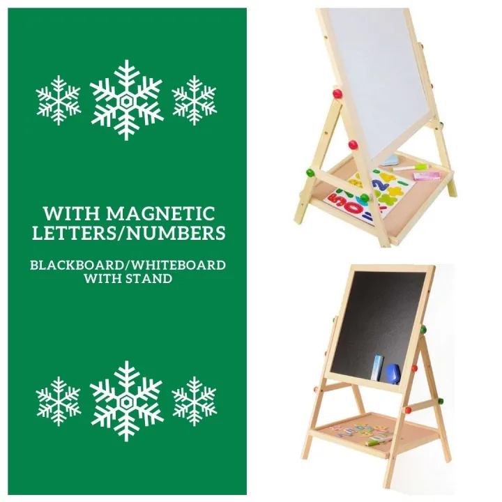 DOUBLE SIDED WITH LETTERS AND NUMBERS, LEARNING BOARD / BLACK