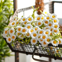 【cw】Artificial Flowers White Yellow Beauty Chrysanthemum 8 nches Simulation Daisy Fake Flowers Decoration for Home Garden Office ！