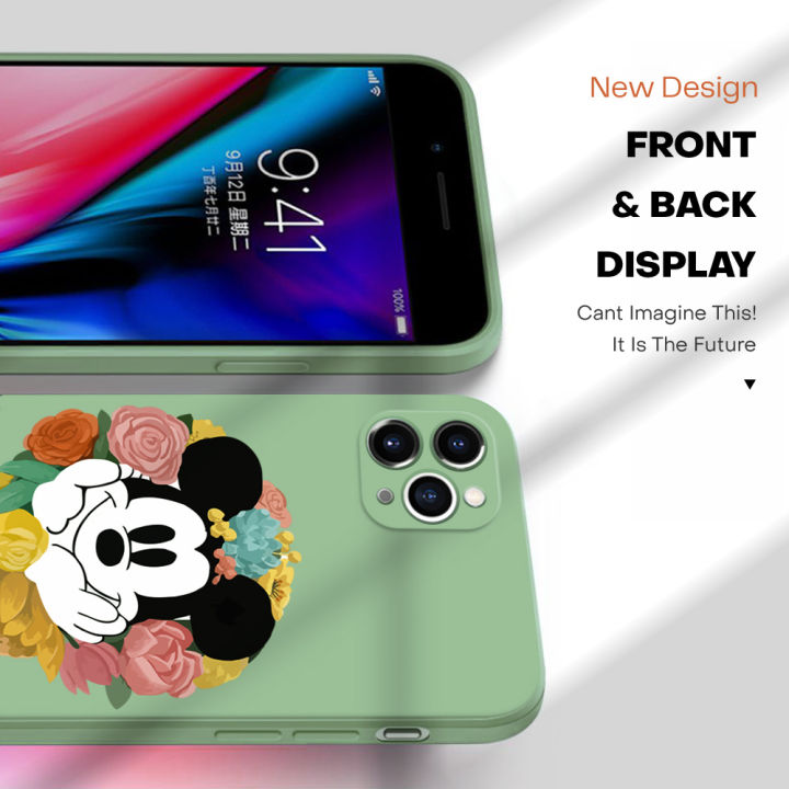 เคสโทรศัพท์ลายการ์ตูน-poco-m4-pro-m4-poco-pro-5g-xiaomi-poco-m4-5g-5g-ลายการ์ตูนพวงหรีดมิกกี้ปลอกซิลิโคนน้ำทรงสี่เหลี่ยมดั้งเดิมคลุมทั้งหมดเคสป้องกันทนแรงกระแทกกล้อง