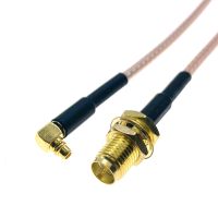 RG316 RPSMA female Bulkhead to MMCX MALE Right Angle 50 Ohm RF Coax Extension Cable Pigtail Coaxial