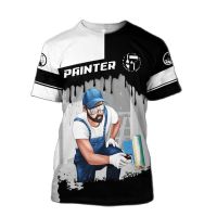 Vintage Mens T Shirt Summer Short Sleeve Painter 3d Print T-shirts Fashion Street Tops Oversizd Tee Shirt Mens Clothes 2023 New