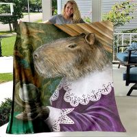 （in stock）Capybara Club blanket, soft Flannel, interesting patterns, suitable for living room, bedroom, blanket, bedding, home decoration（Can send pictures for customization）