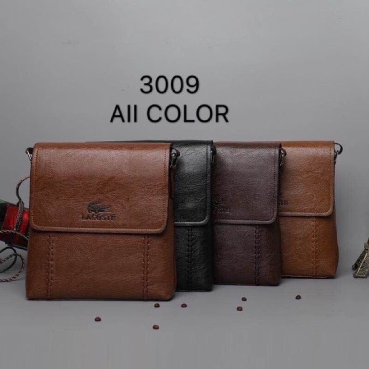 Lacoste Men Leather Sling Bag good qualityman bag | Lazada PH