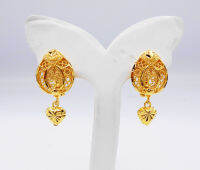 Heart Drop Dangle 22K 23K 24K Thai Baht Yellow Gold Plated Earring Jewelry