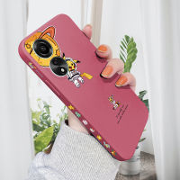 เคสโทรศัพท์สำหรับ OPPO A78 4G ใหม่เคสโทรศัพท์ดีไซน์ด้านข้างดีไซน์การ์ตูนมนุษย์อวกาศปิกาจูลวดลายขอบสี่เหลี่ยมปลอกซิลิโคนน้ำคลุมทั้งหมดเคสป้องกันทนแรงกระแทกกล้อง