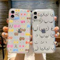 {Haojia เคสโทรศัพท์} หน้าอกภาพพิมพ์ศิลปะเคสโทรศัพท์ใสสำหรับ Iphone 13 12 11 14 Pro Max Mini X XR XS 7 8 Plus เคสคลุมเต็มรูปแบบ