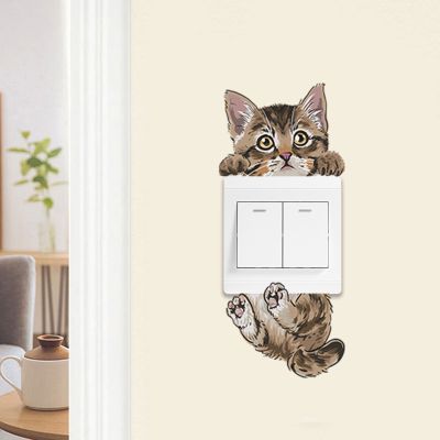❁◊❄ Cartoon Painted Cute Cat Bird Sticker Home Decoration Wall Sticker