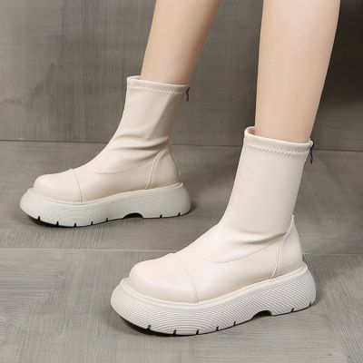 In the fall and winter of 2021 short canister boots zipper flat fashion womens shoes boots party with thick with bottom
