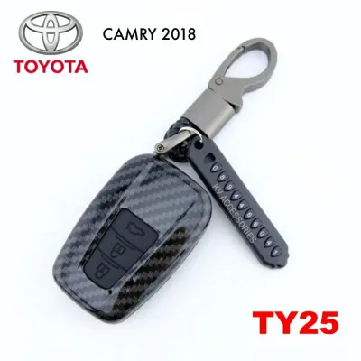 AD.ซองกุญแจรีโมท เคสรีโมทกุญแจเคฟล่า TOYOTA รุ่น  CAMRY 2018 ปุ่มสีน้ำเงิน รหัส TY25