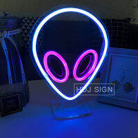 Alien Logo USB Charging LED Neon Night Light Suitable For Bedroom Kids Room Bar Holiday Table Decoration Lamp