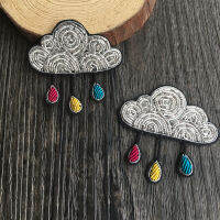 Colored clouds pattern Indian silk hand-sewn clothing accessories brooch French design