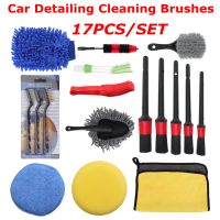 Car Detailing Brush Cleaning Gloves Dirt Dust Clean Brushes For Auto Interior Exterior Leather Air Vents Wheel 17pcs/set