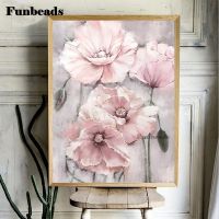 【hot】❀▫  5d diamond painting Pink poppies cross stitch puzzle picture mosaic full square round drill embroidery crafts FF5538